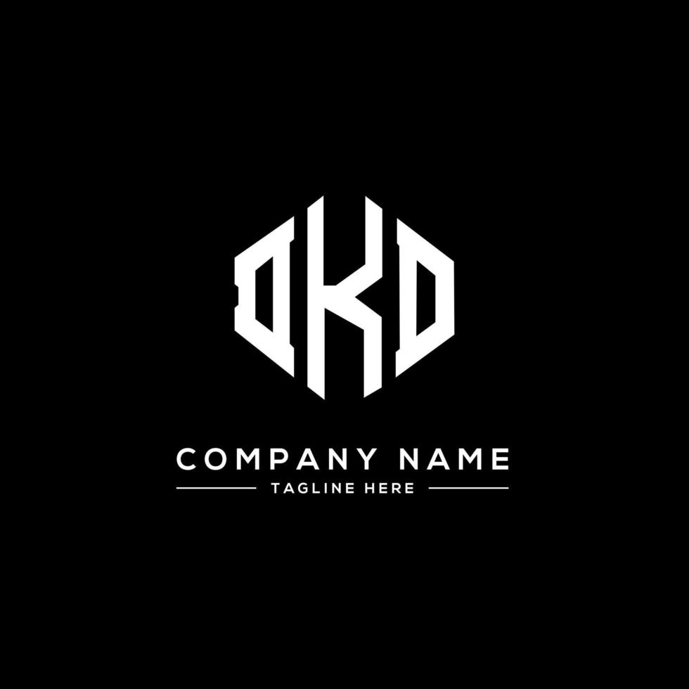 DKD letter logo design with polygon shape. DKD polygon and cube shape logo design. DKD hexagon vector logo template white and black colors. DKD monogram, business and real estate logo.