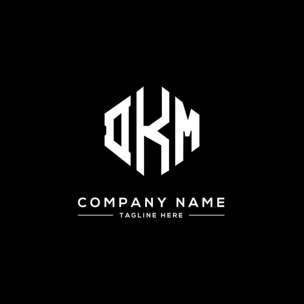 DKM letter logo design with polygon shape. DKM polygon and cube shape logo design. DKM hexagon vector logo template white and black colors. DKM monogram, business and real estate logo.