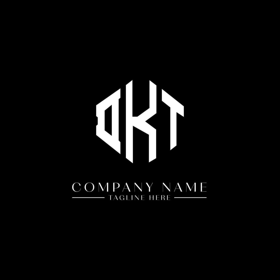 DKT letter logo design with polygon shape. DKT polygon and cube shape logo design. DKT hexagon vector logo template white and black colors. DKT monogram, business and real estate logo.