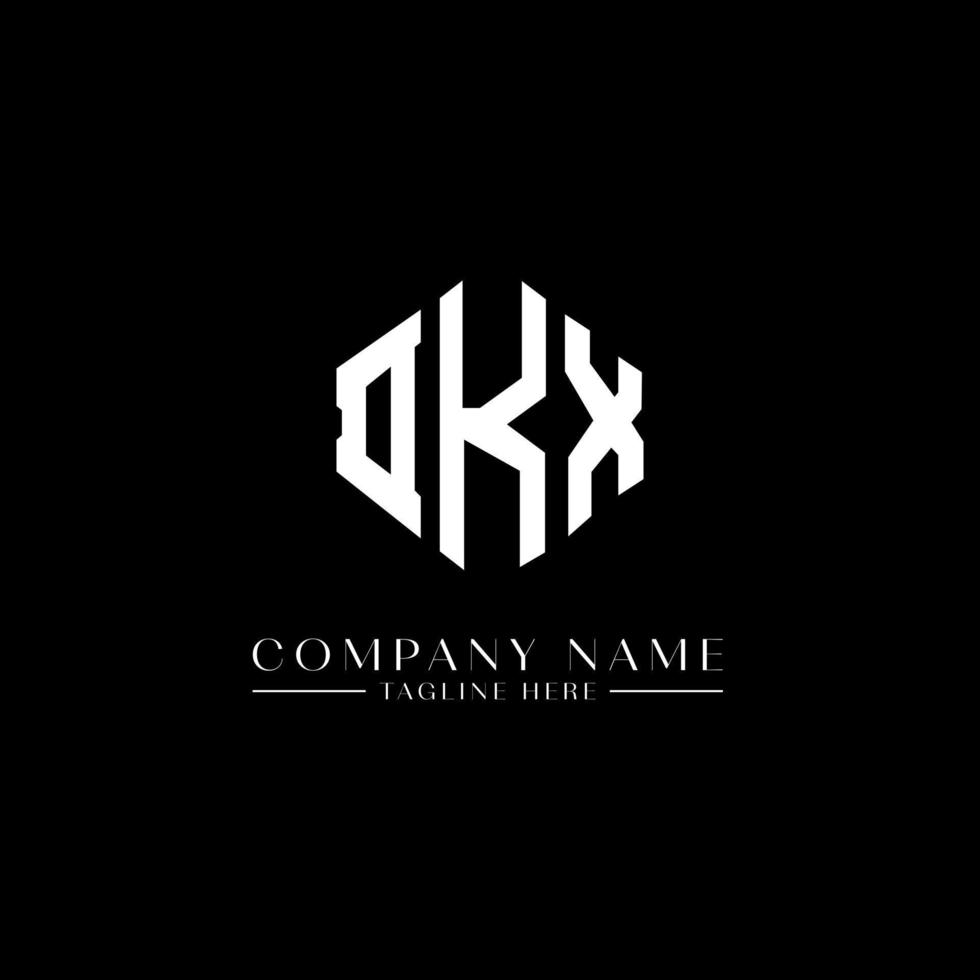 DKX letter logo design with polygon shape. DKX polygon and cube shape logo design. DKX hexagon vector logo template white and black colors. DKX monogram, business and real estate logo.
