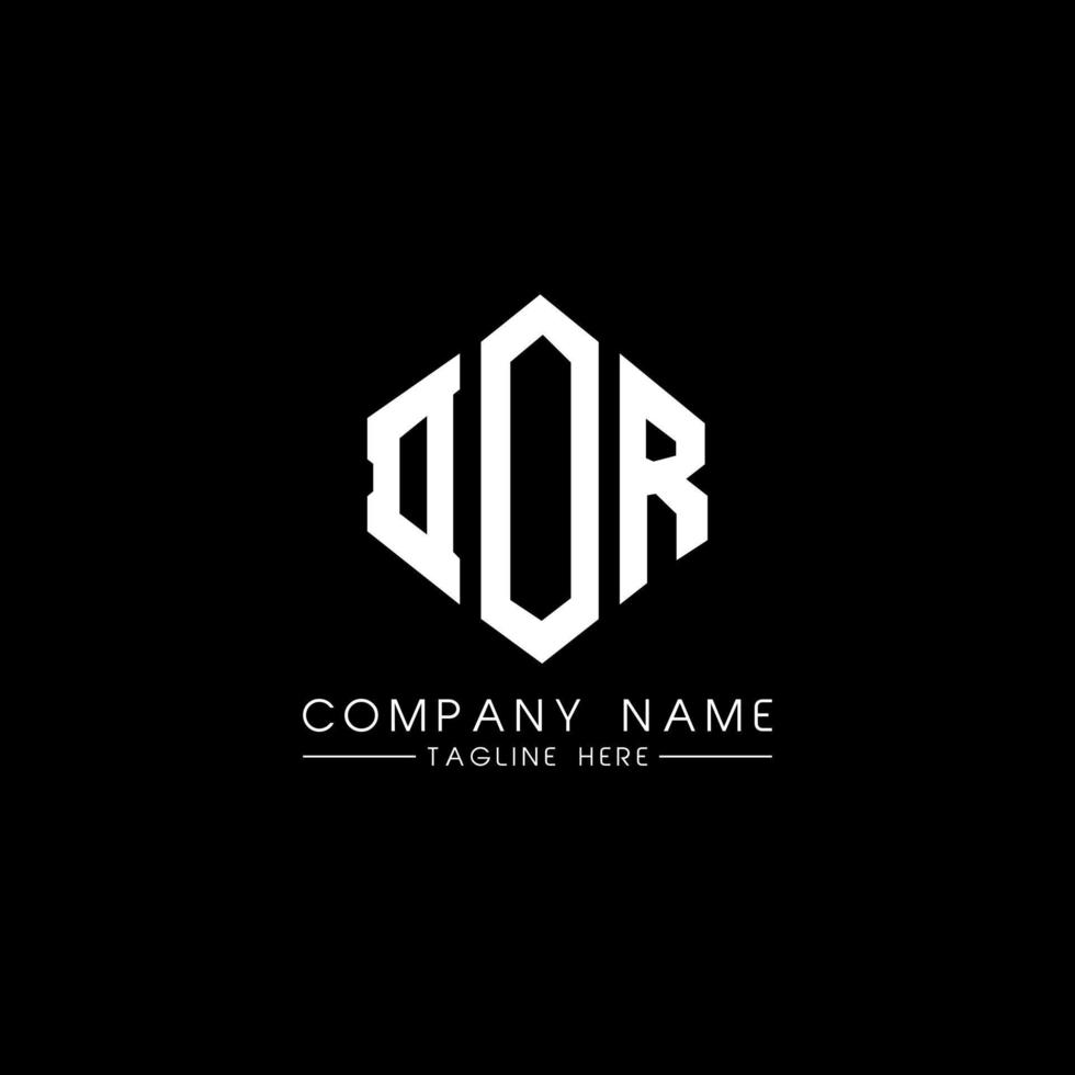 DOR letter logo design with polygon shape. DOR polygon and cube shape logo design. DOR hexagon vector logo template white and black colors. DOR monogram, business and real estate logo.