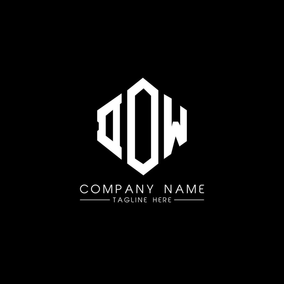 DOW letter logo design with polygon shape. DOW polygon and cube shape logo design. DOW hexagon vector logo template white and black colors. DOW monogram, business and real estate logo.