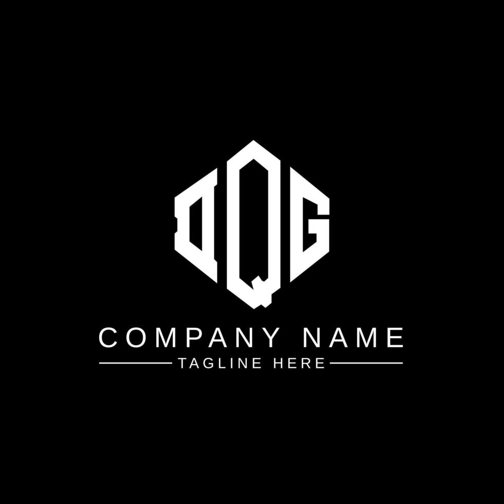 DQG letter logo design with polygon shape. DQG polygon and cube shape logo design. DQG hexagon vector logo template white and black colors. DQG monogram, business and real estate logo.