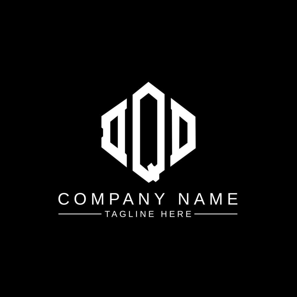 DQD letter logo design with polygon shape. DQD polygon and cube shape logo design. DQD hexagon vector logo template white and black colors. DQD monogram, business and real estate logo.