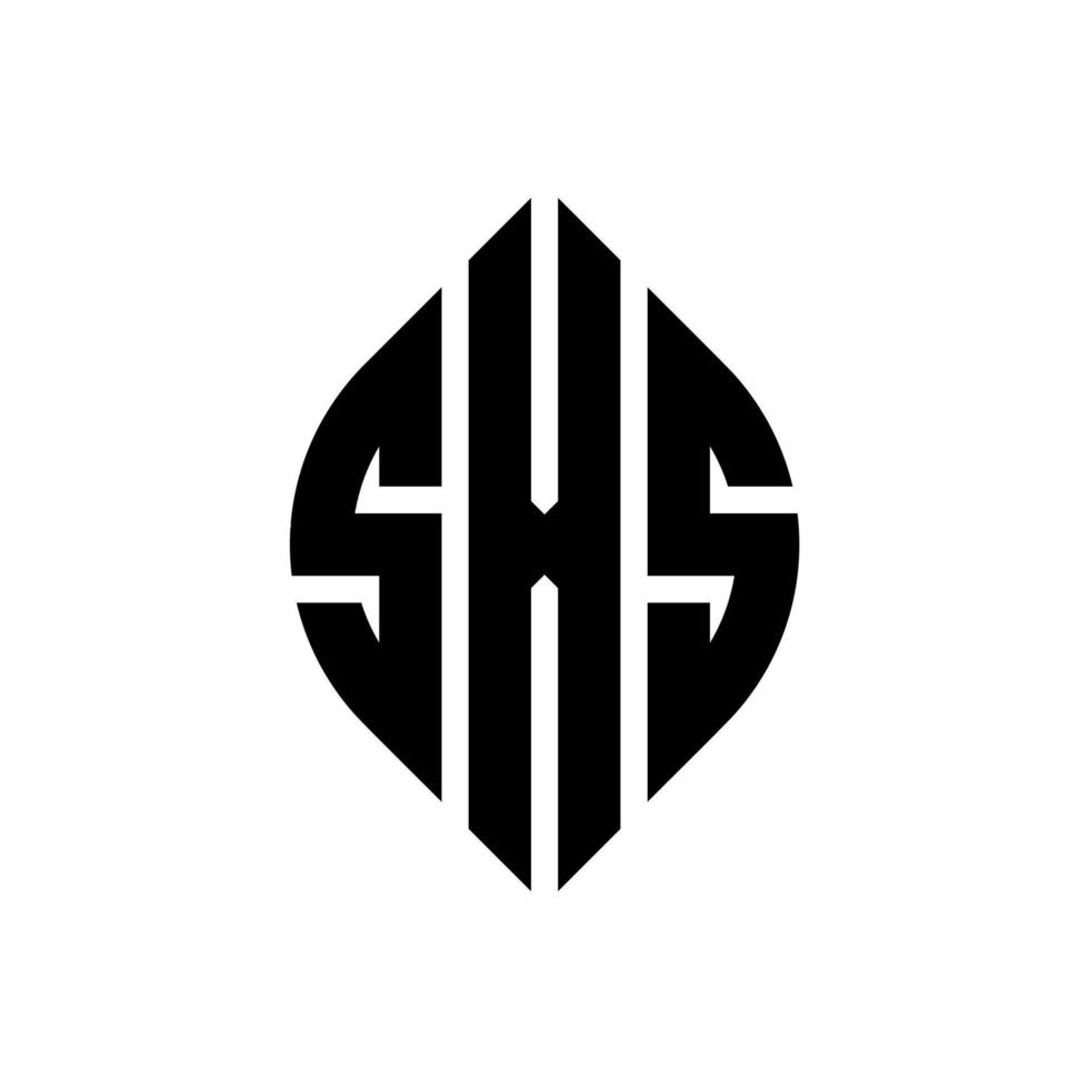 SXS circle letter logo design with circle and ellipse shape. SXS ellipse letters with typographic style. The three initials form a circle logo. SXS Circle Emblem Abstract Monogram Letter Mark Vector. vector