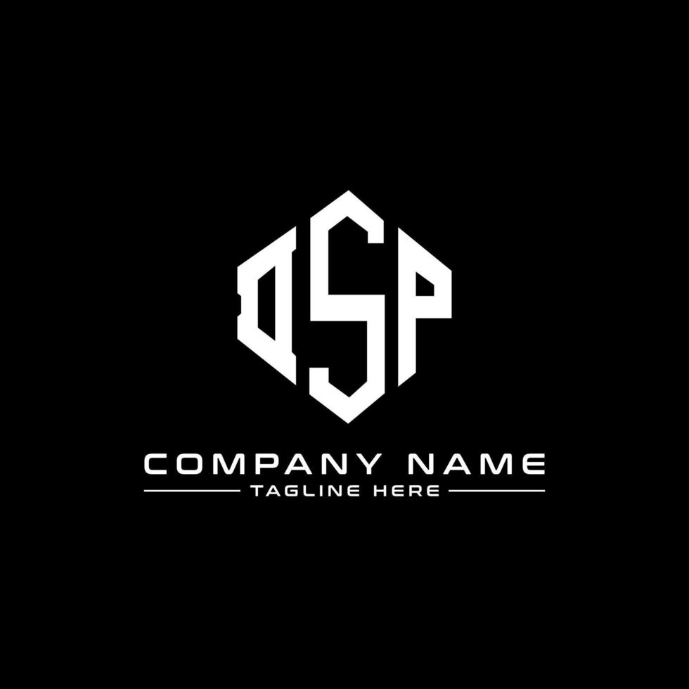 DSP letter logo design with polygon shape. DSP polygon and cube shape logo design. DSP hexagon vector logo template white and black colors. DSP monogram, business and real estate logo.