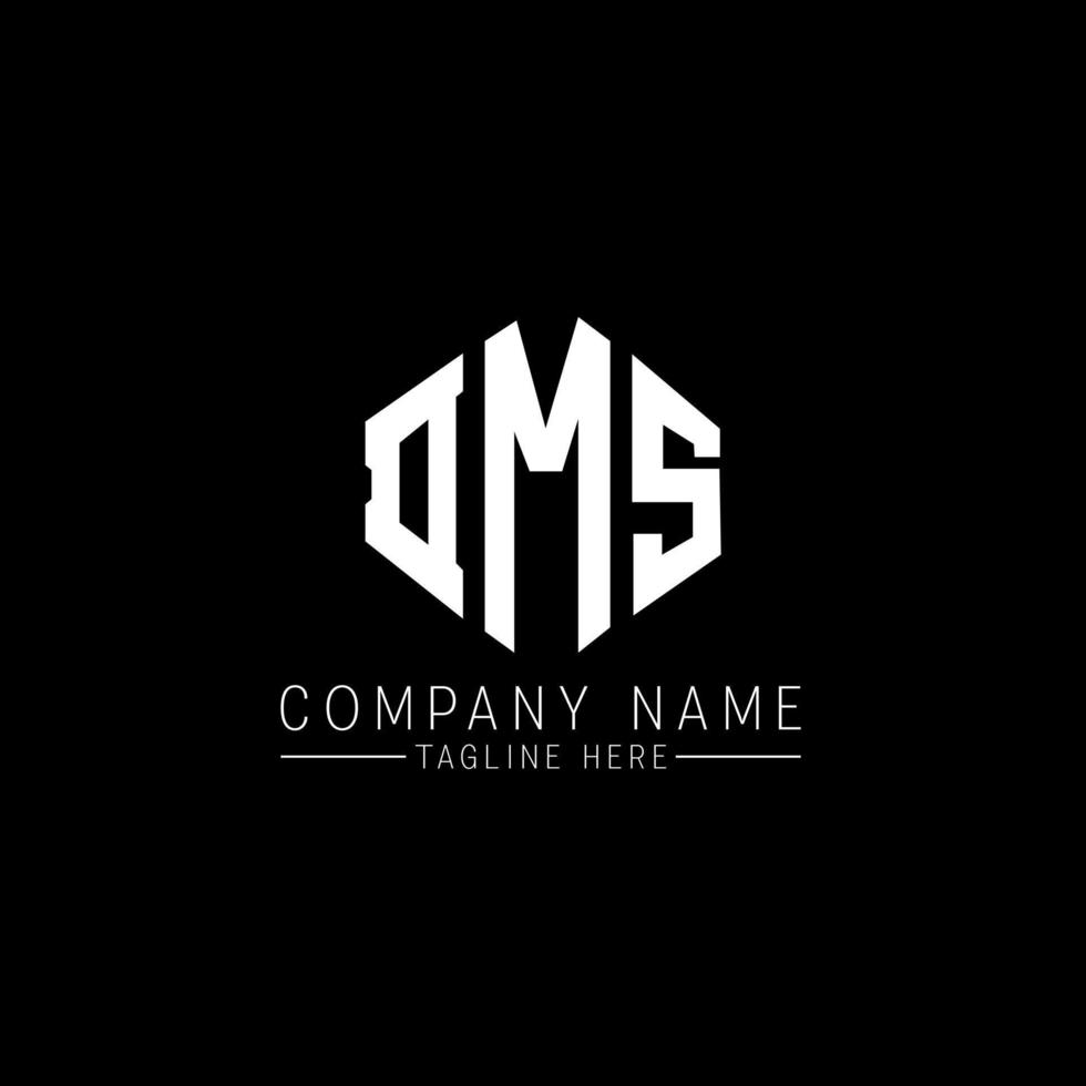 DMS letter logo design with polygon shape. DMS polygon and cube shape logo design. DMS hexagon vector logo template white and black colors. DMS monogram, business and real estate logo.