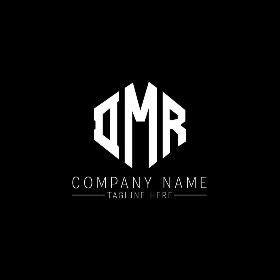 DMR letter logo design with polygon shape. DMR polygon and cube shape logo design. DMR hexagon vector logo template white and black colors. DMR monogram, business and real estate logo.