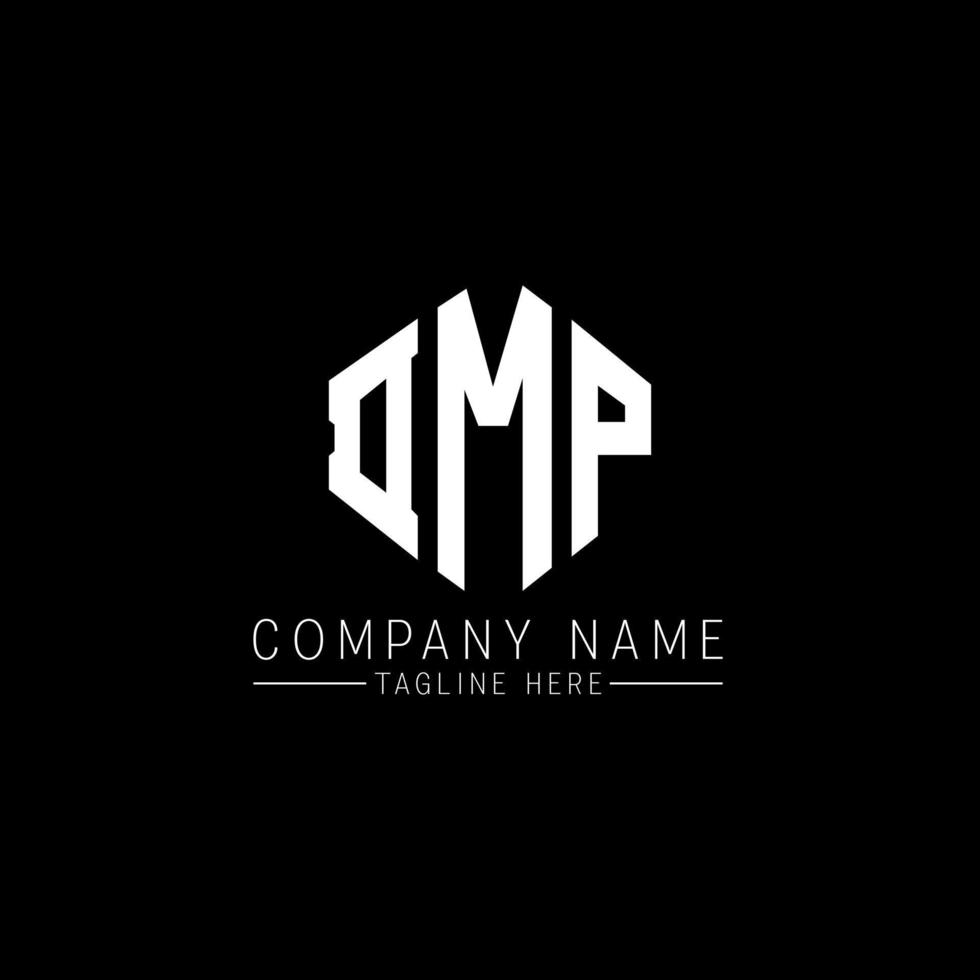 DMP letter logo design with polygon shape. DMP polygon and cube shape logo design. DMP hexagon vector logo template white and black colors. DMP monogram, business and real estate logo.