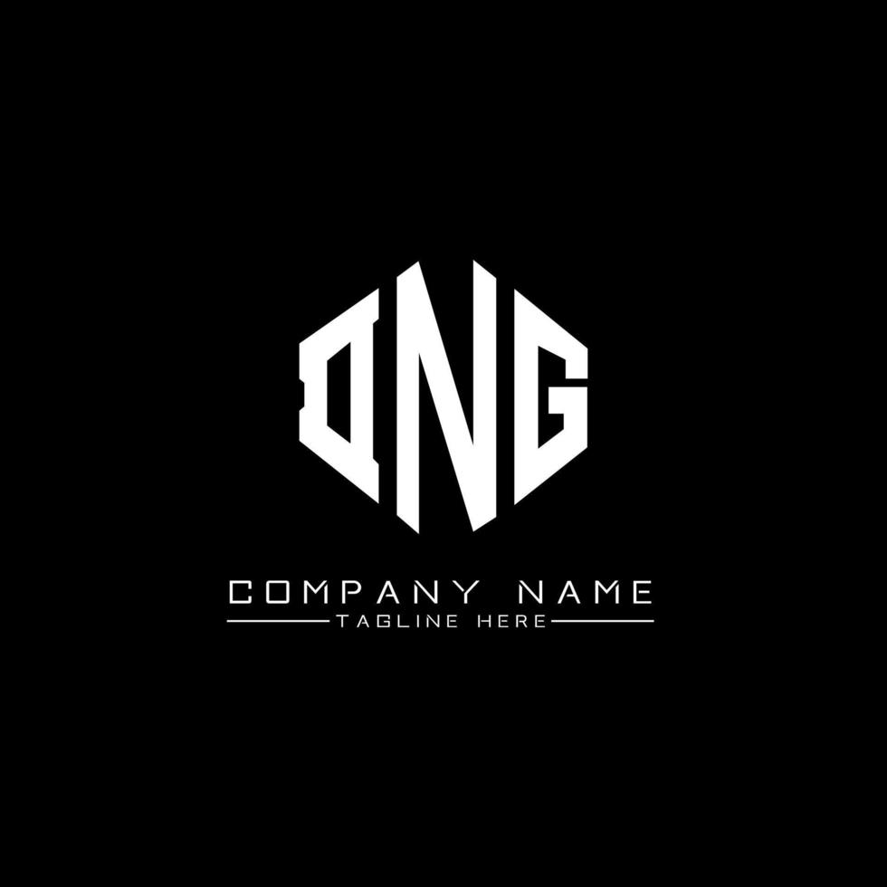 DNG letter logo design with polygon shape. DNG polygon and cube shape logo design. DNG hexagon vector logo template white and black colors. DNG monogram, business and real estate logo.
