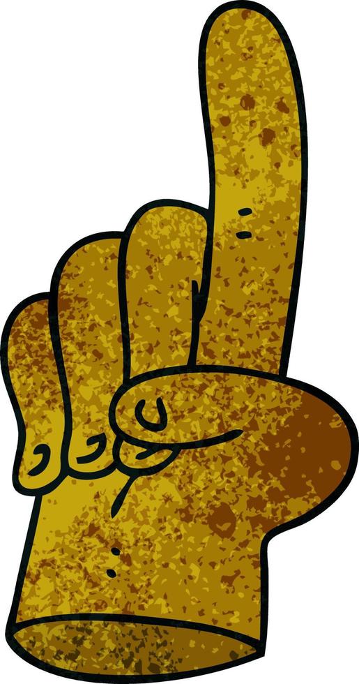 pointing finger quirky hand drawn cartoon vector