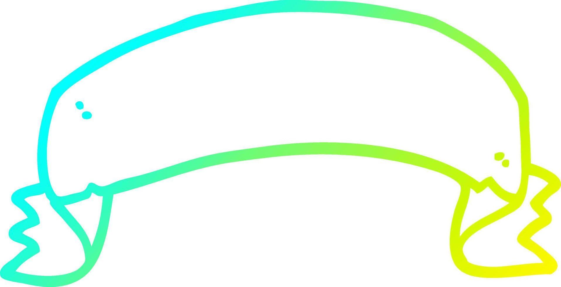 cold gradient line drawing cartoon scroll banner vector
