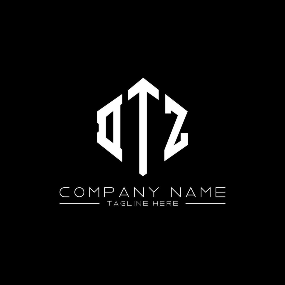 DTZ letter logo design with polygon shape. DTZ polygon and cube shape logo design. DTZ hexagon vector logo template white and black colors. DTZ monogram, business and real estate logo.