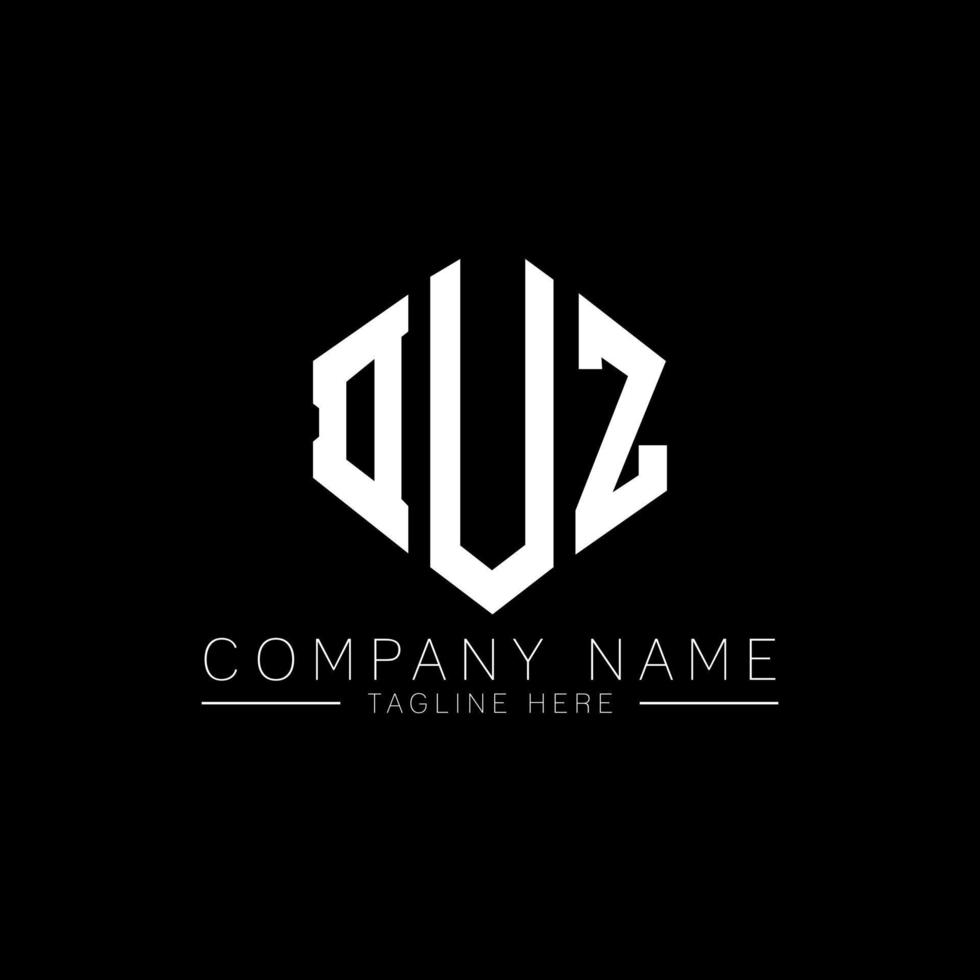 DUZ letter logo design with polygon shape. DUZ polygon and cube shape logo design. DUZ hexagon vector logo template white and black colors. DUZ monogram, business and real estate logo.