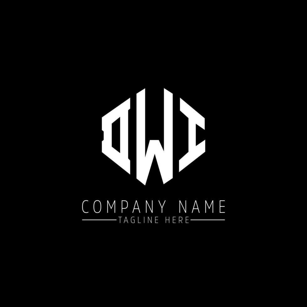 DWI letter logo design with polygon shape. DWI polygon and cube shape logo design. DWI hexagon vector logo template white and black colors. DWI monogram, business and real estate logo.