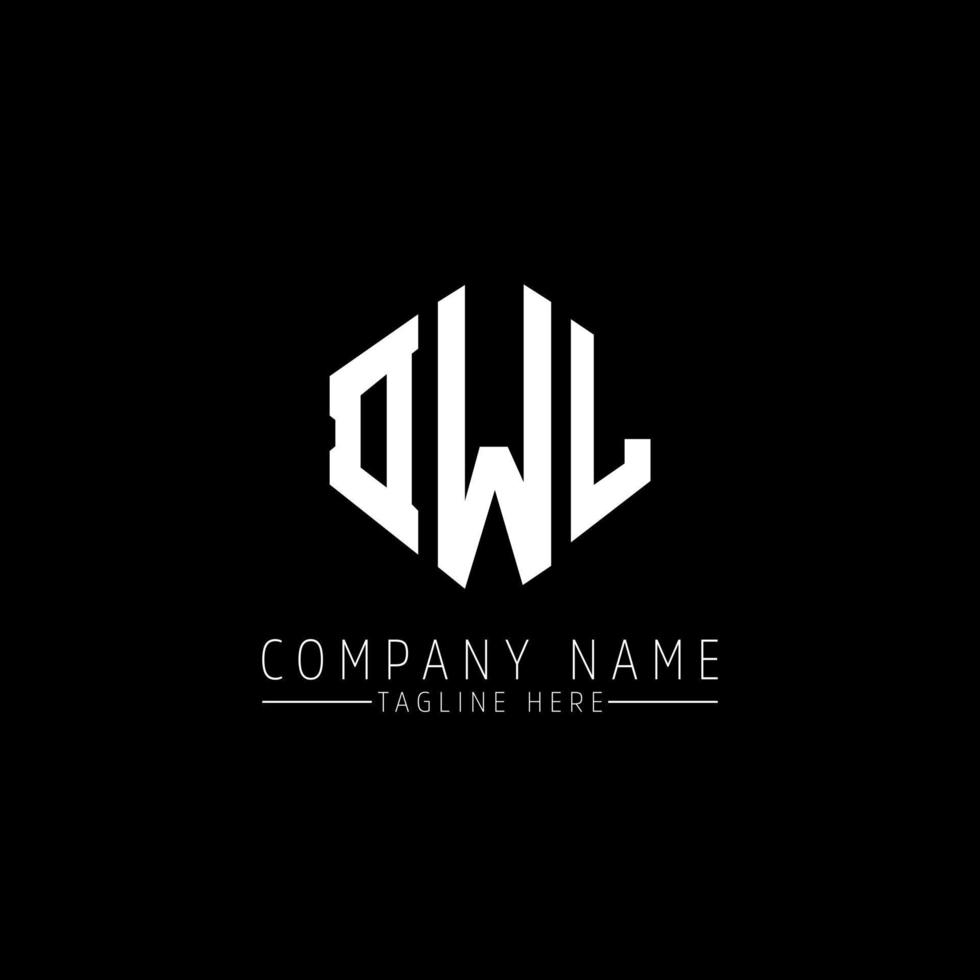 DWL letter logo design with polygon shape. DWL polygon and cube shape logo design. DWL hexagon vector logo template white and black colors. DWL monogram, business and real estate logo.