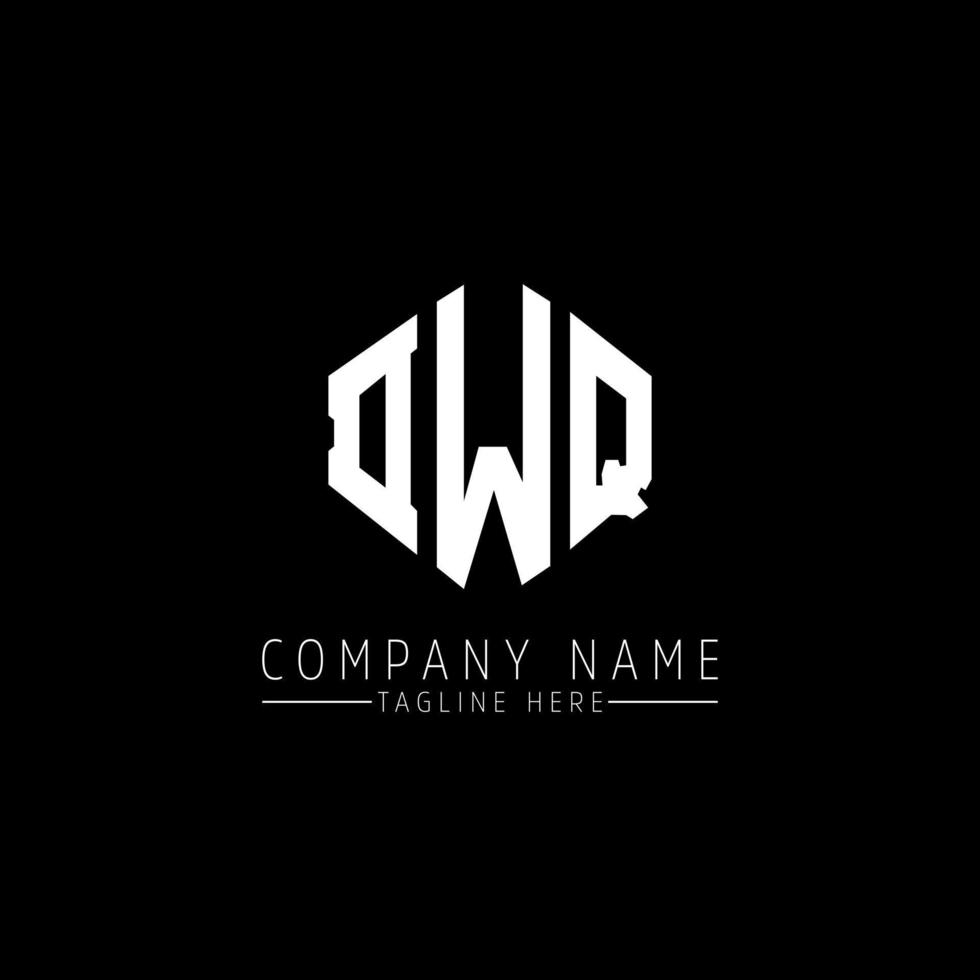 DWQ letter logo design with polygon shape. DWQ polygon and cube shape logo design. DWQ hexagon vector logo template white and black colors. DWQ monogram, business and real estate logo.