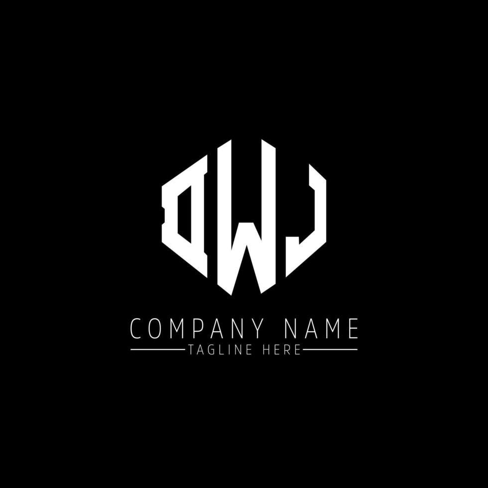 DWJ letter logo design with polygon shape. DWJ polygon and cube shape logo design. DWJ hexagon vector logo template white and black colors. DWJ monogram, business and real estate logo.