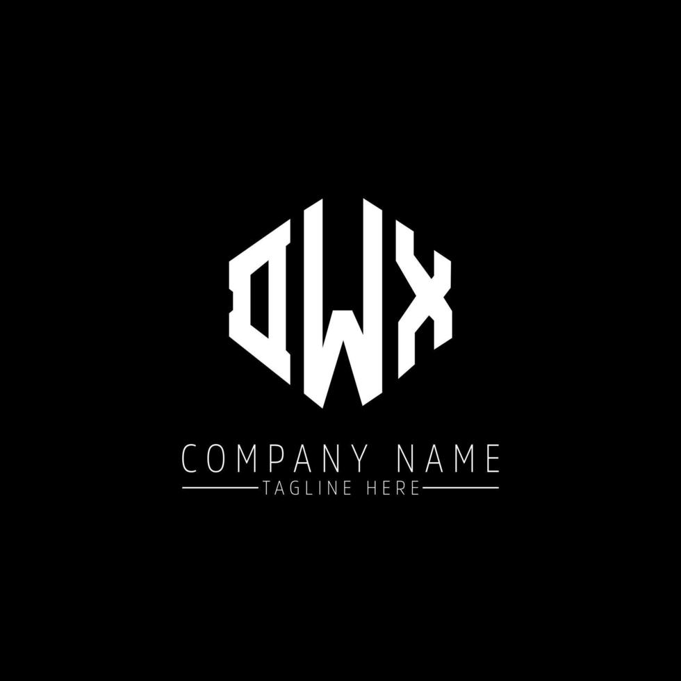 DWX letter logo design with polygon shape. DWX polygon and cube shape logo design. DWX hexagon vector logo template white and black colors. DWX monogram, business and real estate logo.