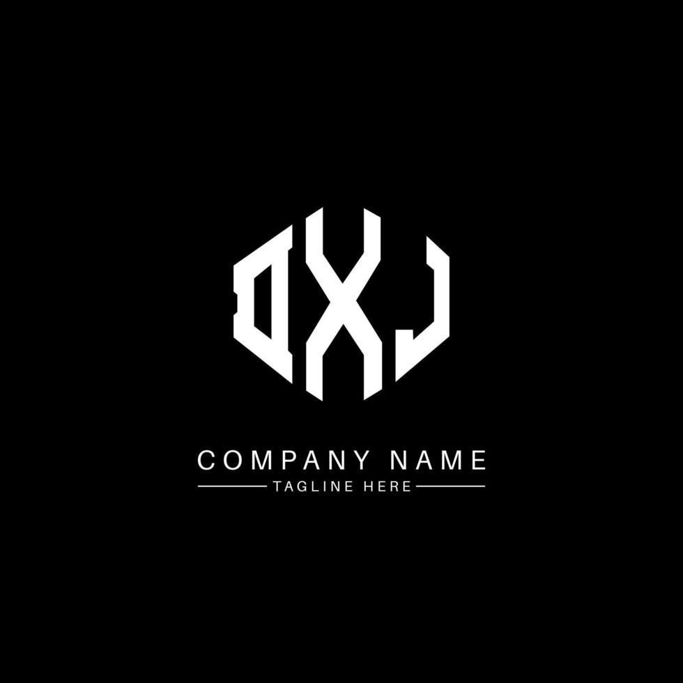DXJ letter logo design with polygon shape. DXJ polygon and cube shape logo design. DXJ hexagon vector logo template white and black colors. DXJ monogram, business and real estate logo.