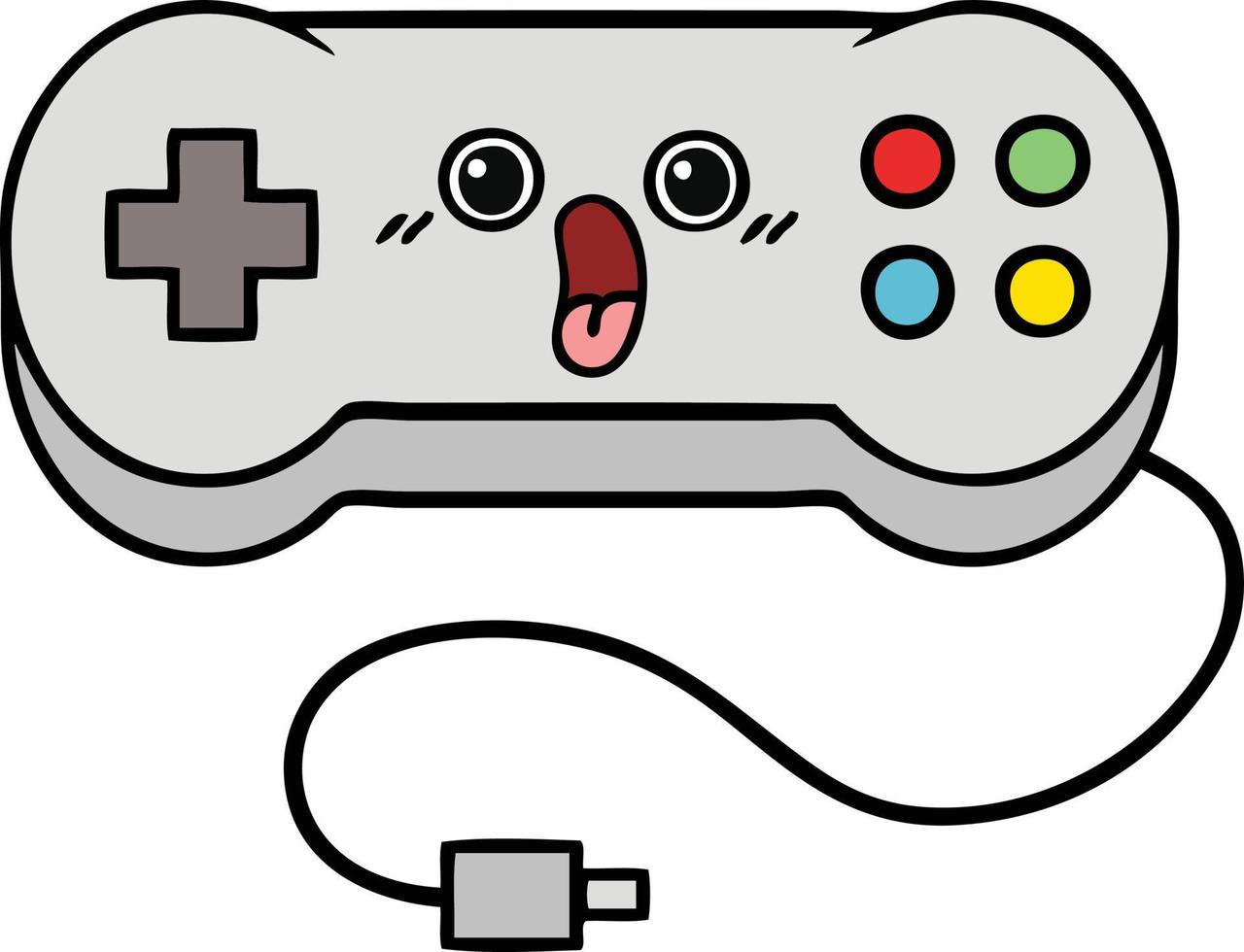 cute cartoon game controller vector