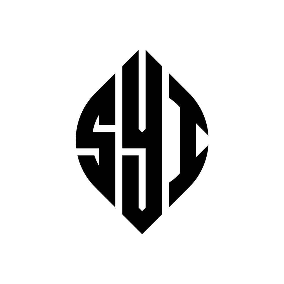 diseño de logotipo de letra de círculo syi con forma de círculo y elipse. letras de elipse syi con estilo tipográfico. las tres iniciales forman un logo circular. vector de marca de letra de monograma abstracto del emblema del círculo syi.