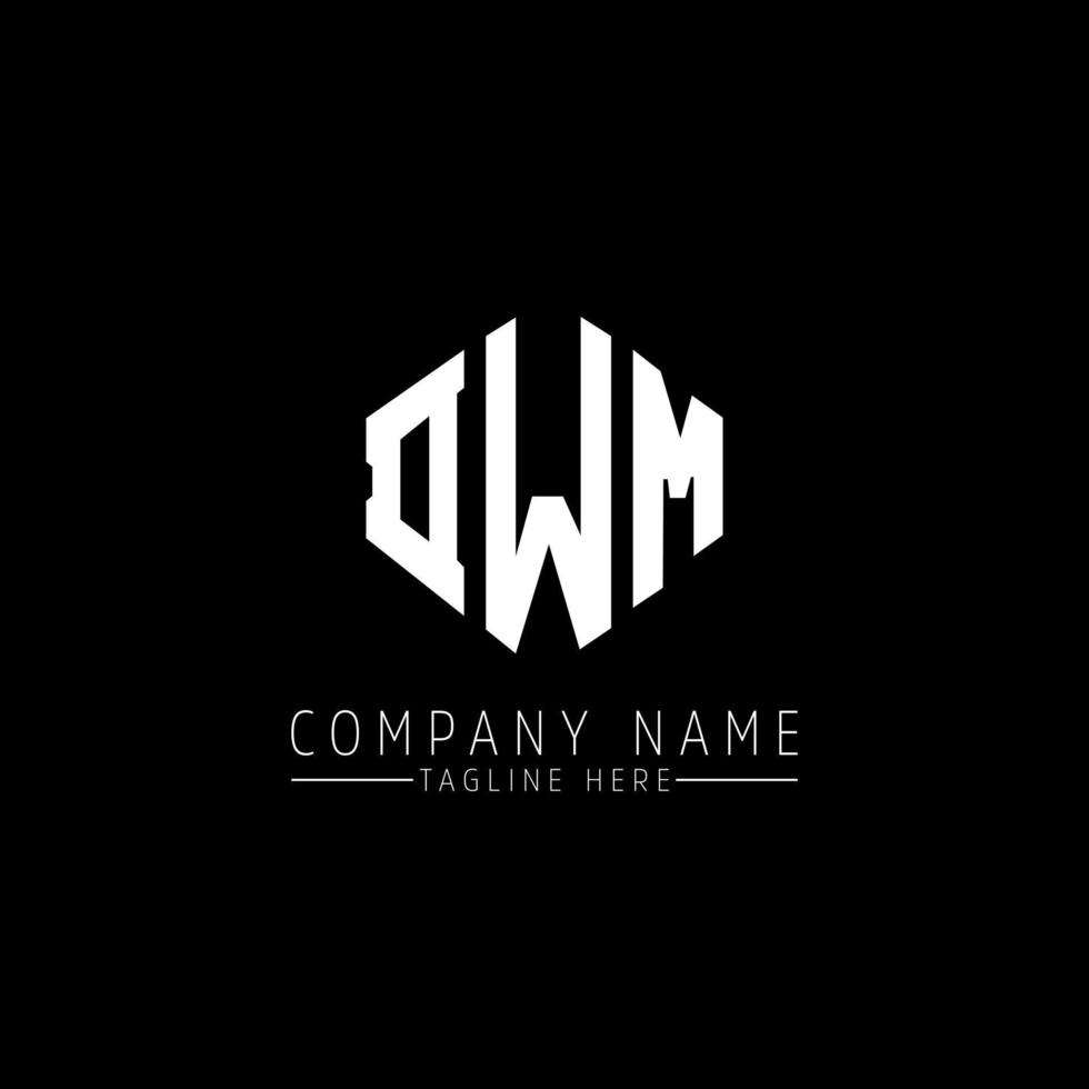 DWM letter logo design with polygon shape. DWM polygon and cube shape logo design. DWM hexagon vector logo template white and black colors. DWM monogram, business and real estate logo.