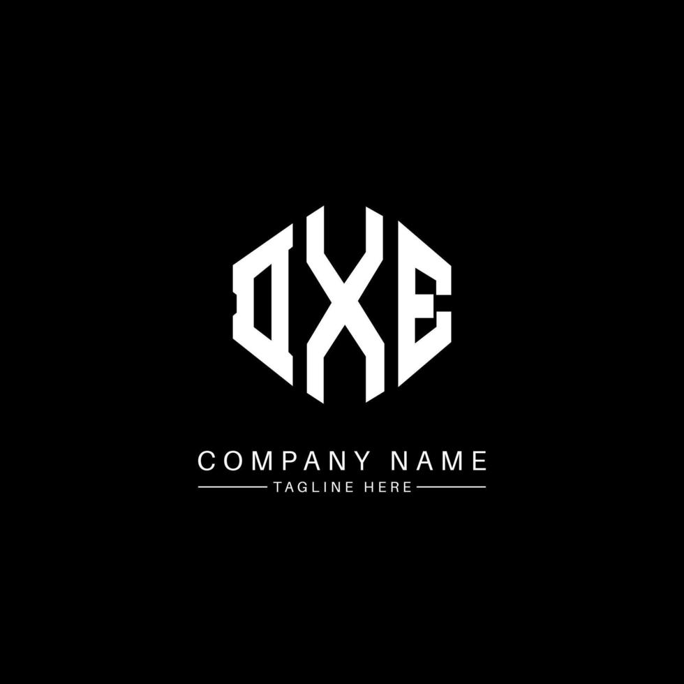 DXE letter logo design with polygon shape. DXE polygon and cube shape logo design. DXE hexagon vector logo template white and black colors. DXE monogram, business and real estate logo.