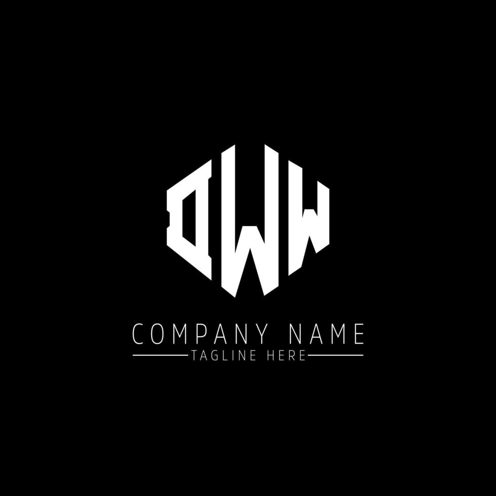 DWW letter logo design with polygon shape. DWW polygon and cube shape logo design. DWW hexagon vector logo template white and black colors. DWW monogram, business and real estate logo.