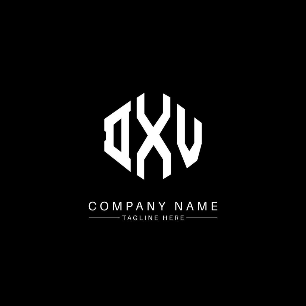 DXV letter logo design with polygon shape. DXV polygon and cube shape logo design. DXV hexagon vector logo template white and black colors. DXV monogram, business and real estate logo.