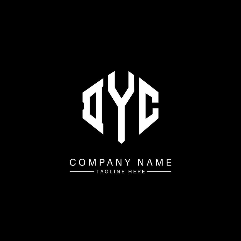 DYC letter logo design with polygon shape. DYC polygon and cube shape logo design. DYC hexagon vector logo template white and black colors. DYC monogram, business and real estate logo.