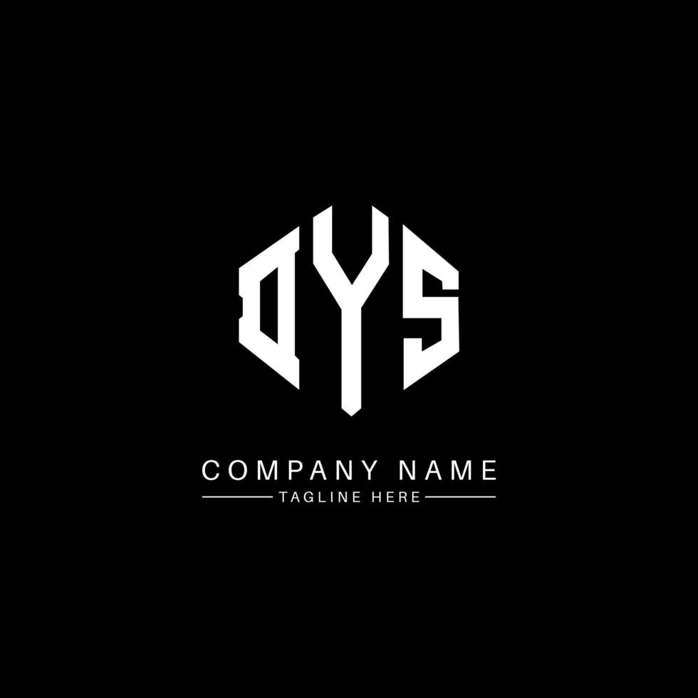 DYS letter logo design with polygon shape. DYS polygon and cube shape logo design. DYS hexagon vector logo template white and black colors. DYS monogram, business and real estate logo.