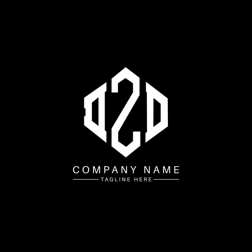 DZD letter logo design with polygon shape. DZD polygon and cube shape logo design. DZD hexagon vector logo template white and black colors. DZD monogram, business and real estate logo.