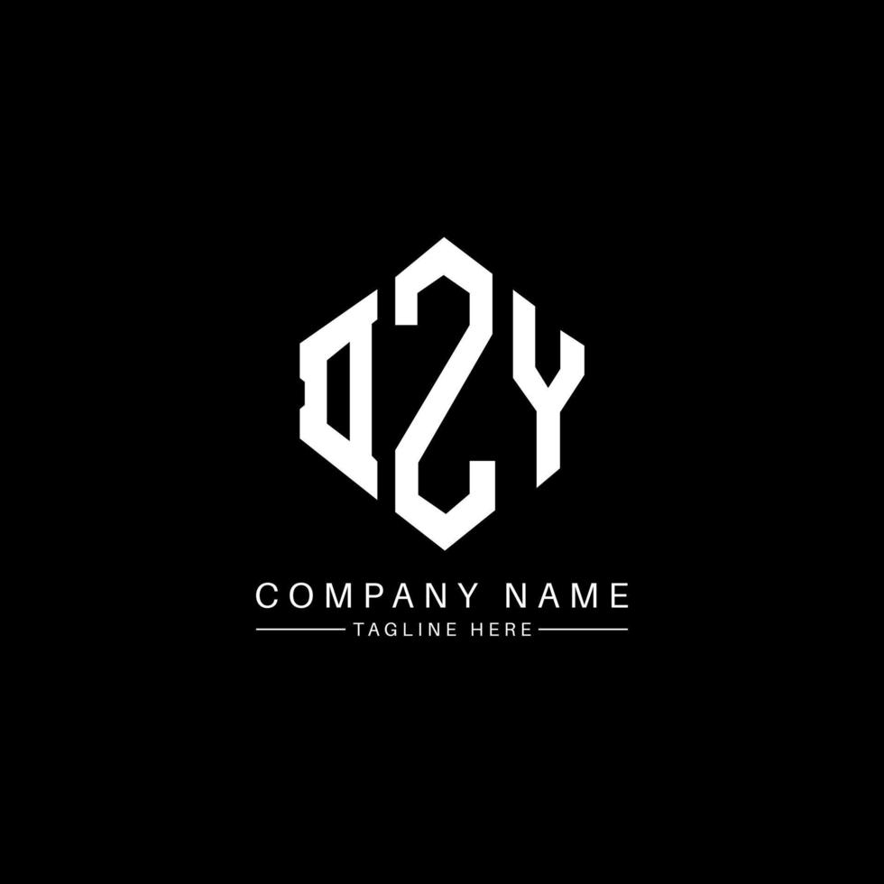 DZY letter logo design with polygon shape. DZY polygon and cube shape logo design. DZY hexagon vector logo template white and black colors. DZY monogram, business and real estate logo.
