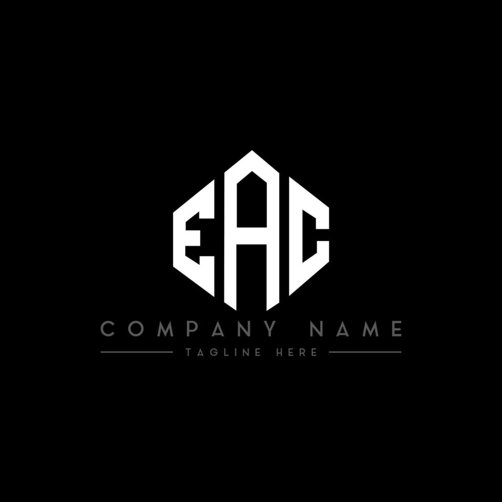 EAC letter logo design with polygon shape. EAC polygon and cube shape logo design. EAC hexagon vector logo template white and black colors. EAC monogram, business and real estate logo.