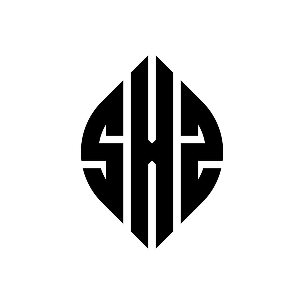 SXZ circle letter logo design with circle and ellipse shape. SXZ ellipse letters with typographic style. The three initials form a circle logo. SXZ Circle Emblem Abstract Monogram Letter Mark Vector. vector