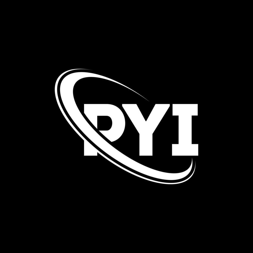 logotipo de pyi. letra pyi. diseño del logotipo de la letra pyi. logotipo de iniciales pyi vinculado con círculo y logotipo de monograma en mayúsculas. tipografía pyi para tecnología, negocios y marca inmobiliaria. vector