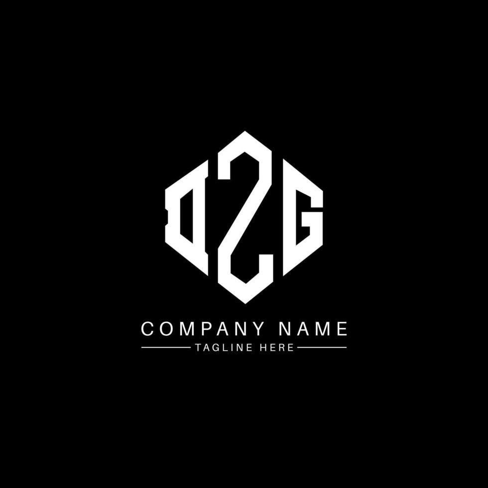 DZG letter logo design with polygon shape. DZG polygon and cube shape logo design. DZG hexagon vector logo template white and black colors. DZG monogram, business and real estate logo.