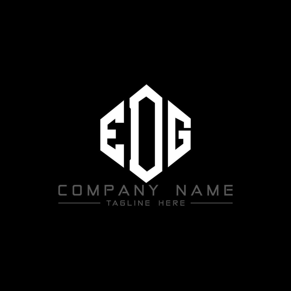 EDG letter logo design with polygon shape. EDG polygon and cube shape logo design. EDG hexagon vector logo template white and black colors. EDG monogram, business and real estate logo.