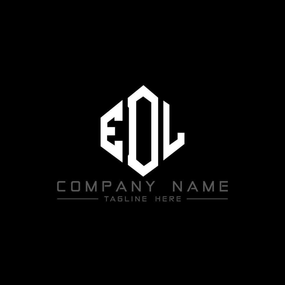 EDL letter logo design with polygon shape. EDL polygon and cube shape logo design. EDL hexagon vector logo template white and black colors. EDL monogram, business and real estate logo.