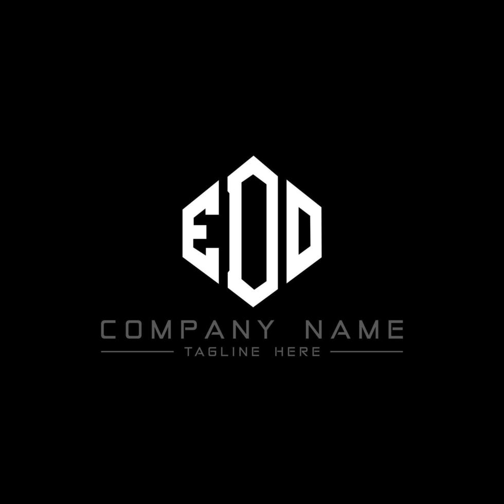 EDO letter logo design with polygon shape. EDO polygon and cube shape logo design. EDO hexagon vector logo template white and black colors. EDO monogram, business and real estate logo.