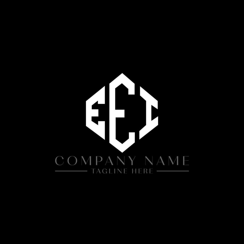 EEI letter logo design with polygon shape. EEI polygon and cube shape logo design. EEI hexagon vector logo template white and black colors. EEI monogram, business and real estate logo.