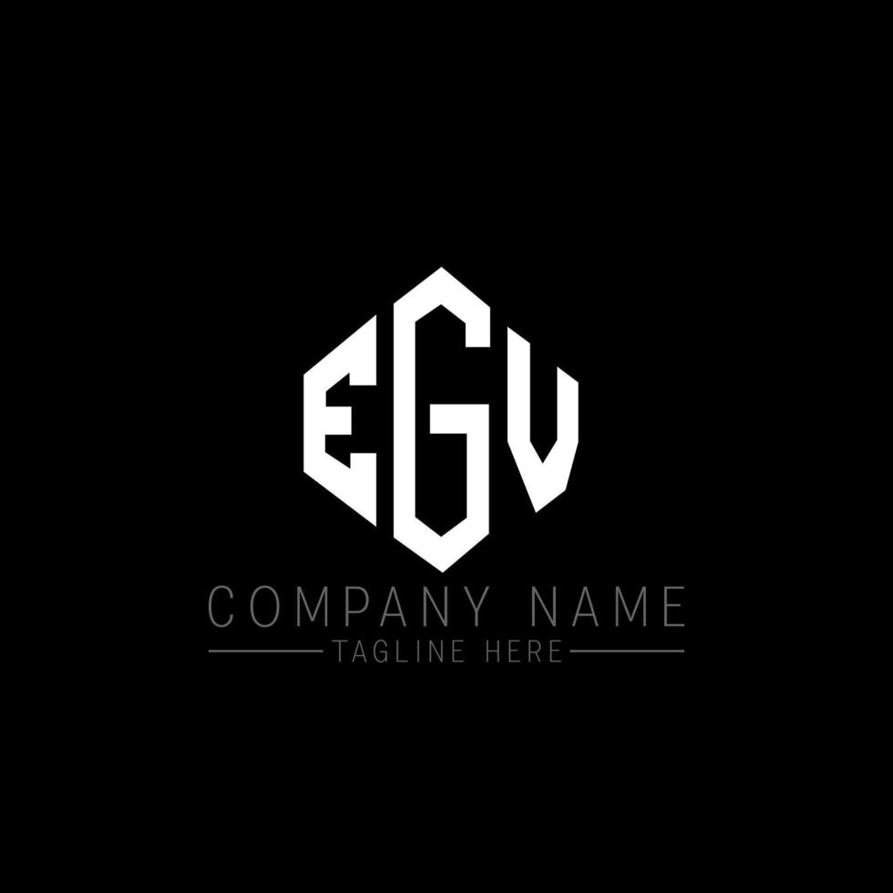 EGV letter logo design with polygon shape. EGV polygon and cube shape logo design. EGV hexagon vector logo template white and black colors. EGV monogram, business and real estate logo.