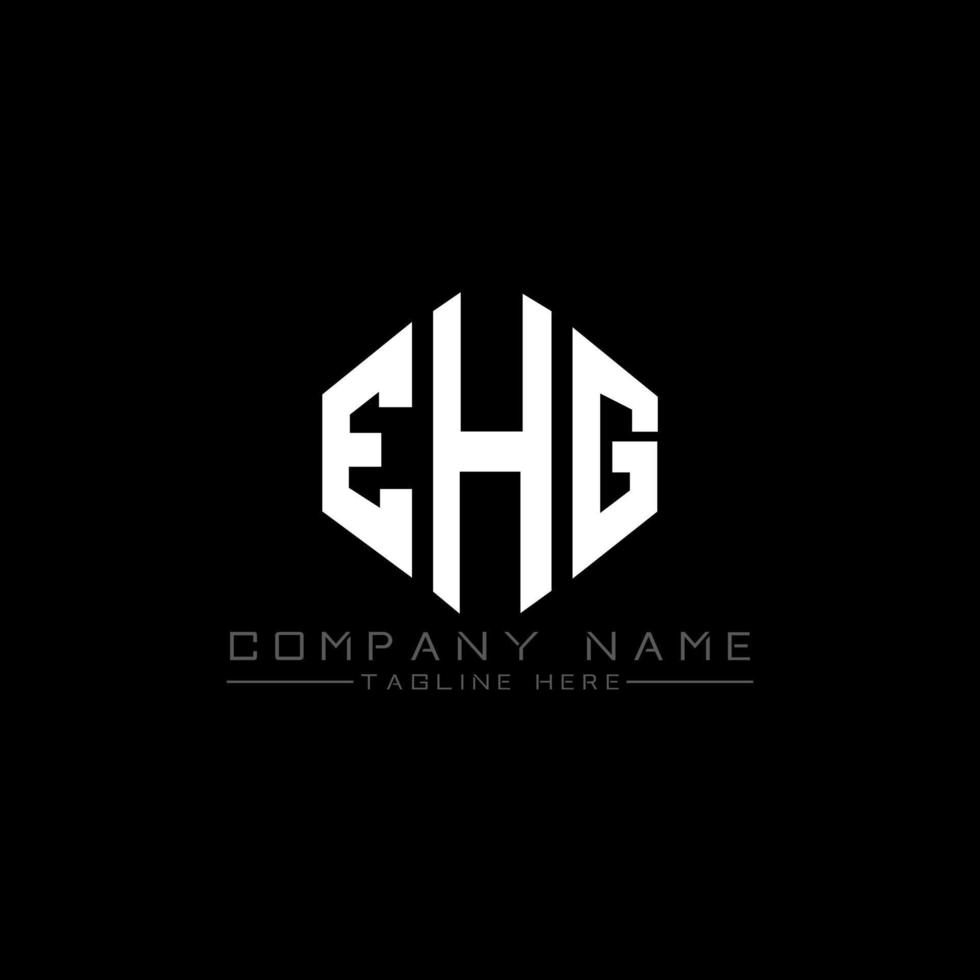 EHG letter logo design with polygon shape. EHG polygon and cube shape logo design. EHG hexagon vector logo template white and black colors. EHG monogram, business and real estate logo.