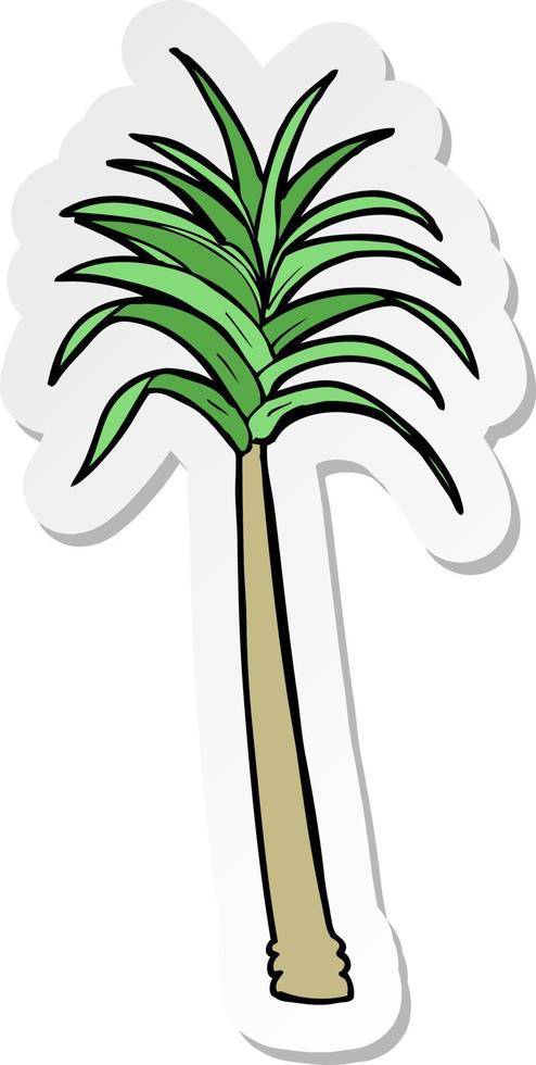 sticker of a cartoon palm tree vector