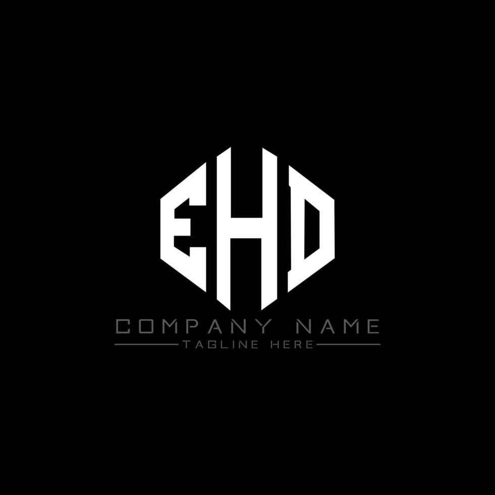EHD letter logo design with polygon shape. EHD polygon and cube shape logo design. EHD hexagon vector logo template white and black colors. EHD monogram, business and real estate logo.