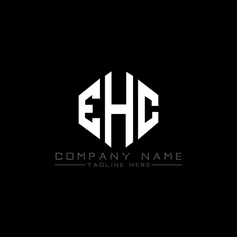 EHC letter logo design with polygon shape. EHC polygon and cube shape logo design. EHC hexagon vector logo template white and black colors. EHC monogram, business and real estate logo.