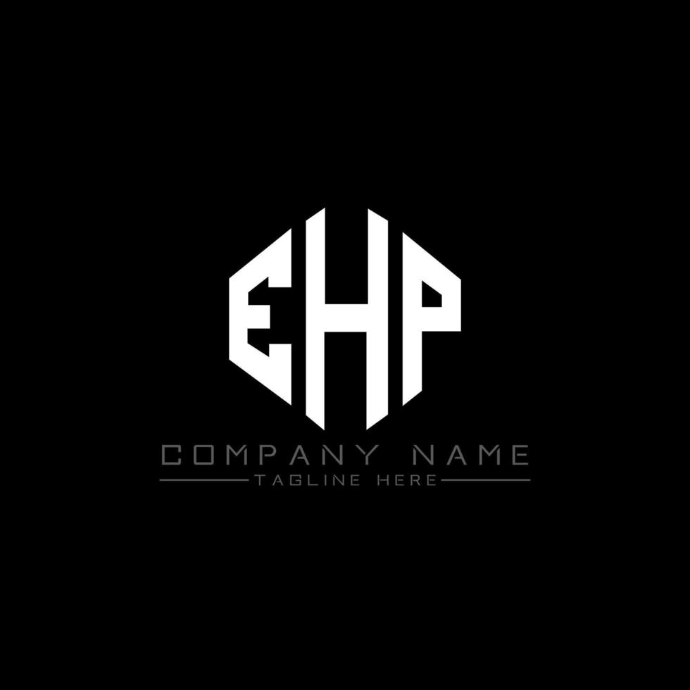 EHP letter logo design with polygon shape. EHP polygon and cube shape logo design. EHP hexagon vector logo template white and black colors. EHP monogram, business and real estate logo.