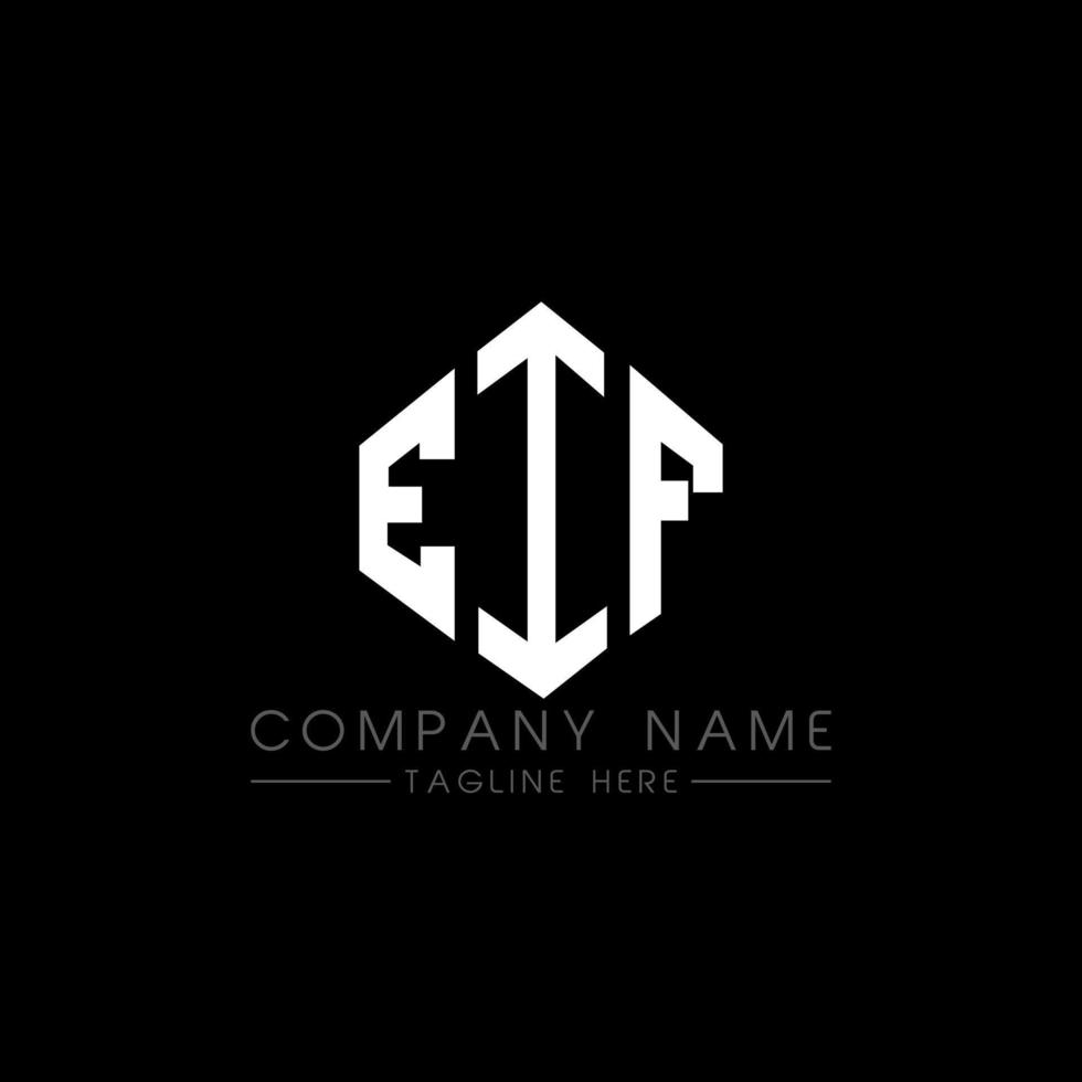 EIF letter logo design with polygon shape. EIF polygon and cube shape logo design. EIF hexagon vector logo template white and black colors. EIF monogram, business and real estate logo.