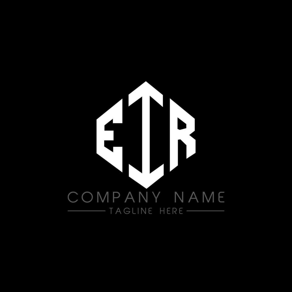 EIR letter logo design with polygon shape. EIR polygon and cube shape logo design. EIR hexagon vector logo template white and black colors. EIR monogram, business and real estate logo.